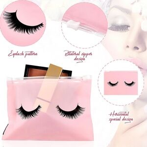 6pcs Cosmetic Makeup, Eyelash Small Zipper Cases, Lash (ziplock style)
